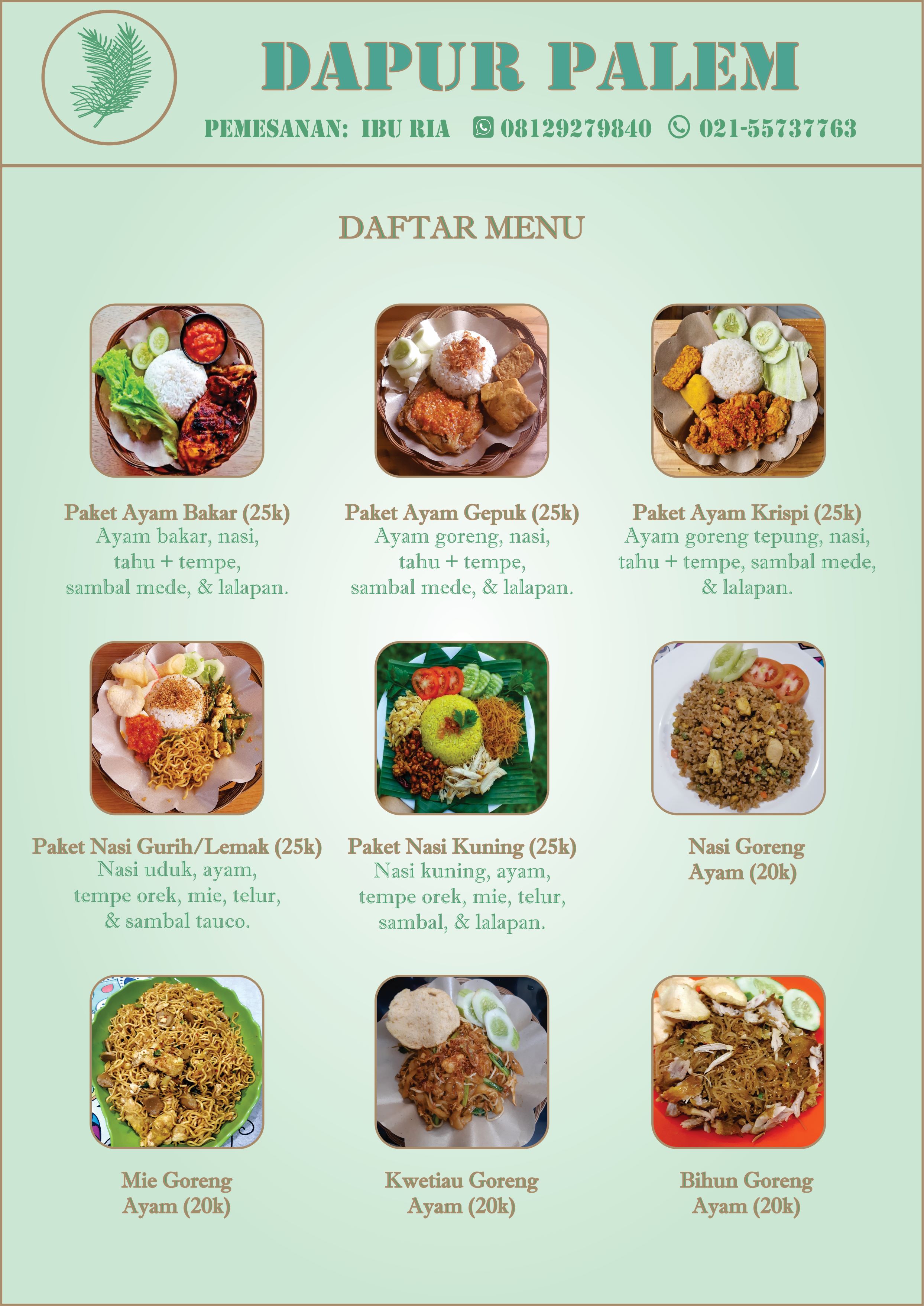 Menu Dapur Palem Riama Lidia