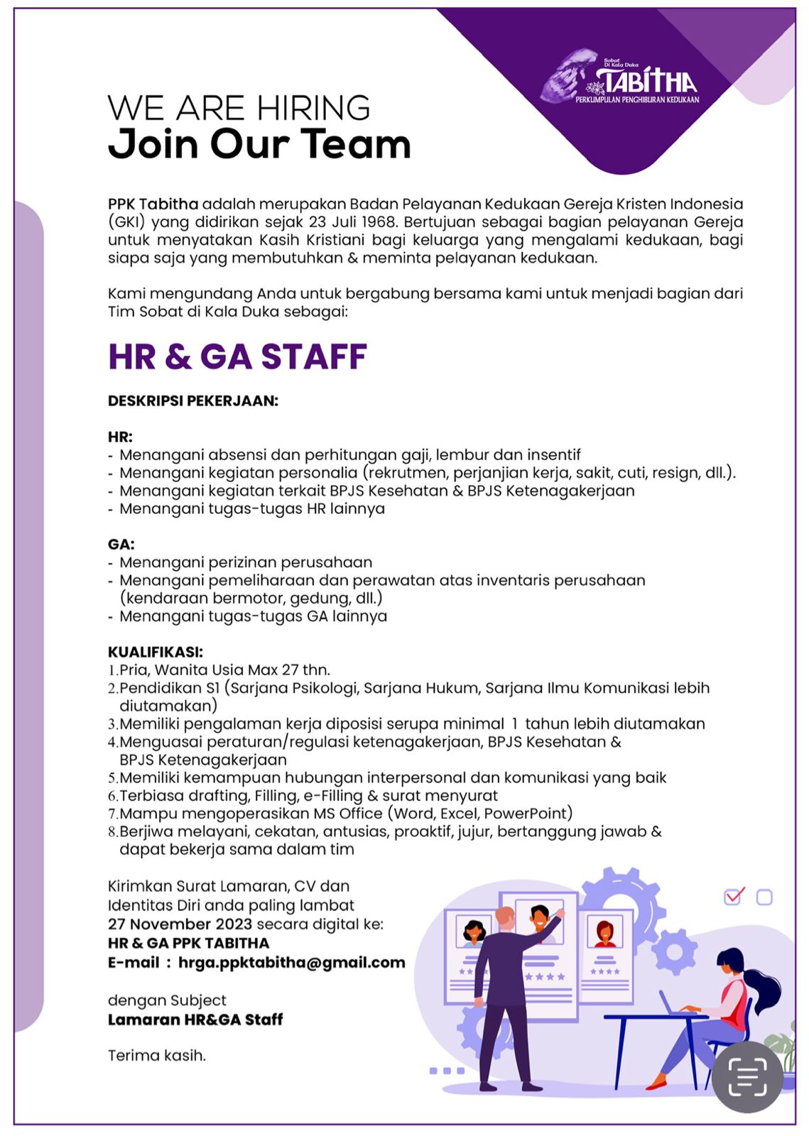 E Flyer Loker HR GA Staff PPK Tabitha