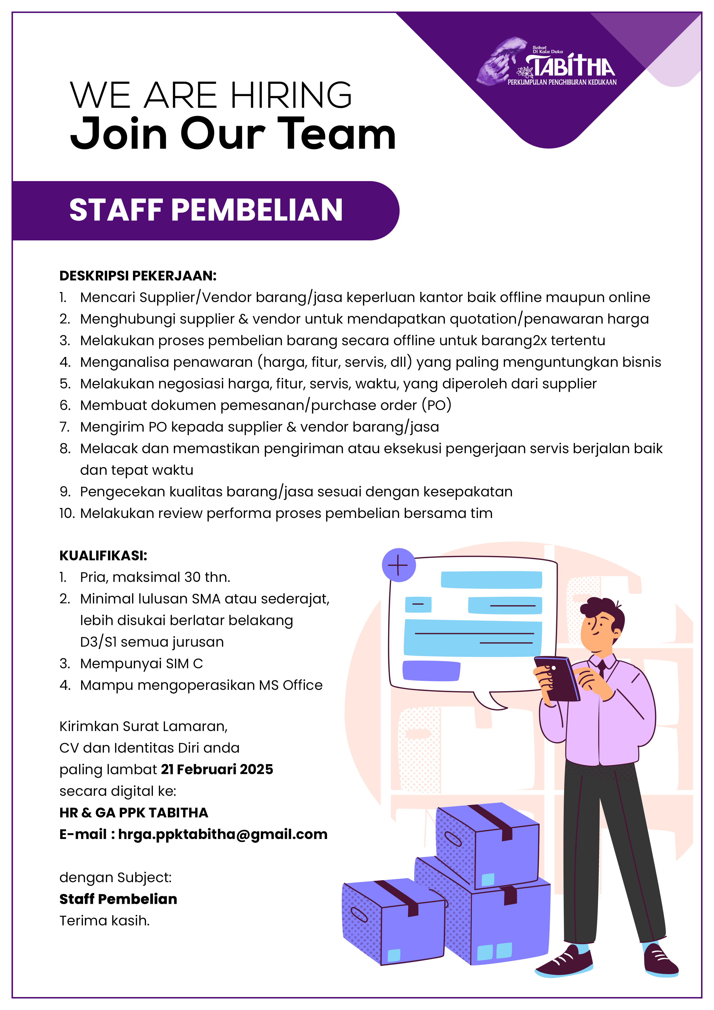 PPK Tabitha Loker Staff Pembelian Februari 2025