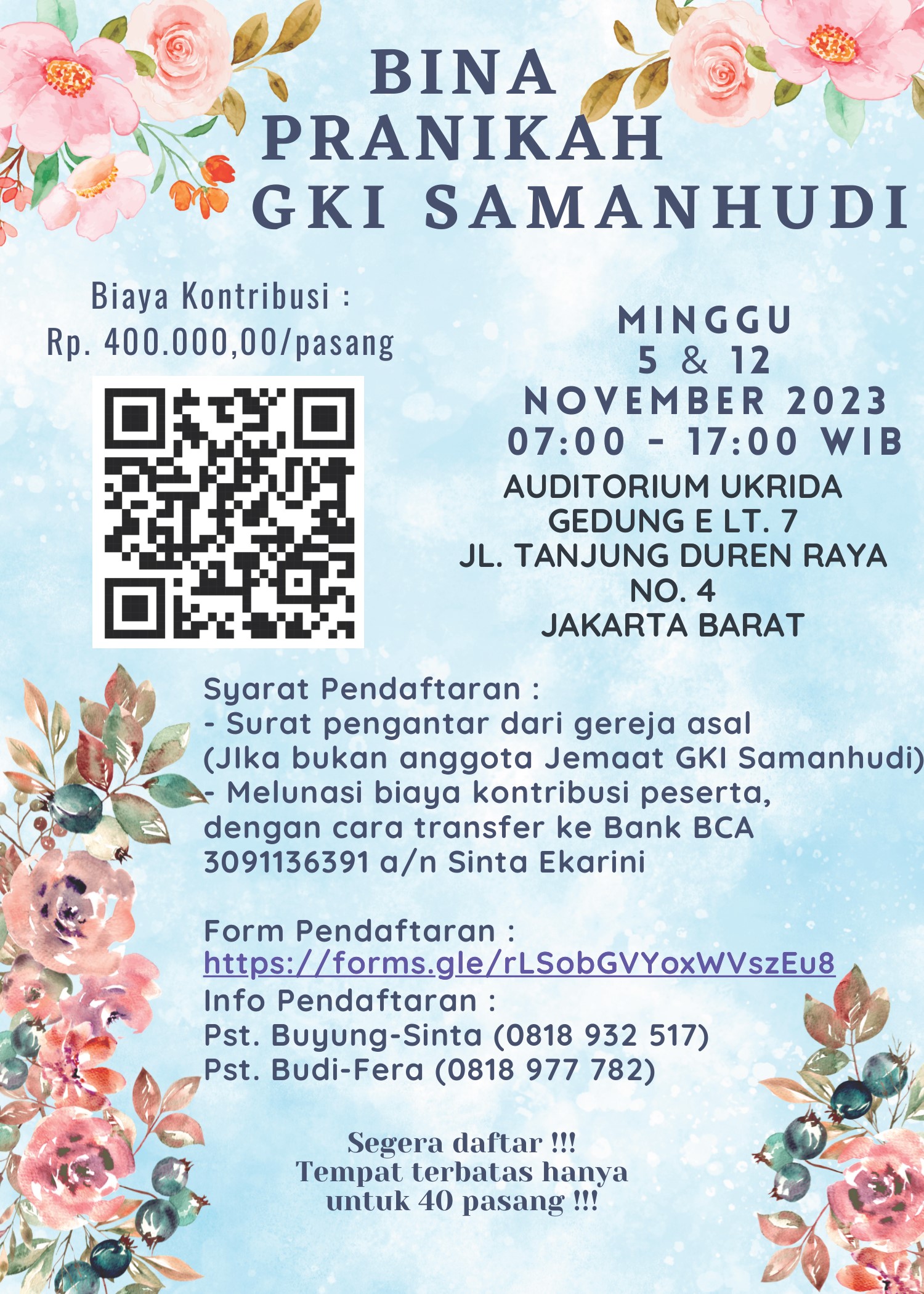 Flyer Penyuluhan Bina Pranikah tgl. 5 12 November 2023