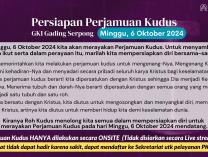 Info Perjamuan Kudus 6 Oktober 2024